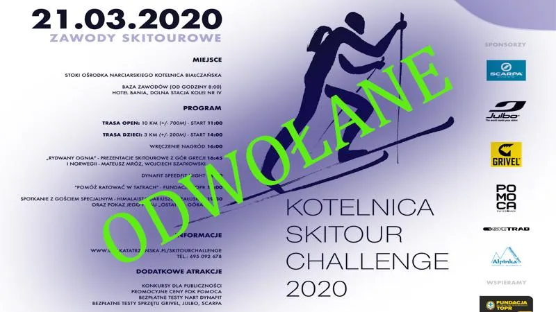KOTELNICA SKITOUR CHALLENGE 2020 ODWOŁANE